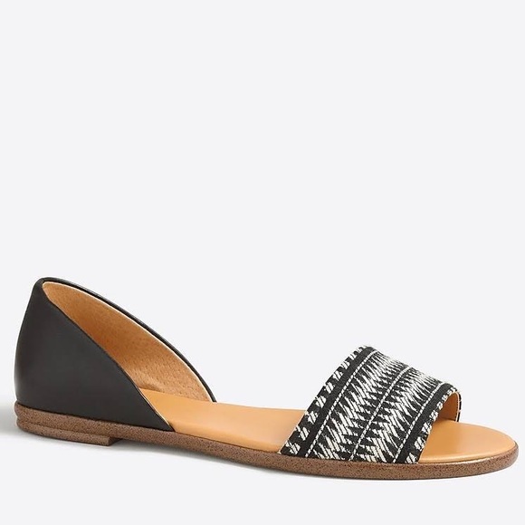 Morgan Woven Peep-toe D'Orsay Flats - Picture 4 of 9